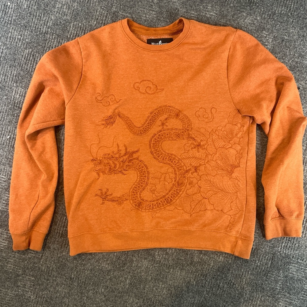 Men's Orange Dragon Crewneck Sweater